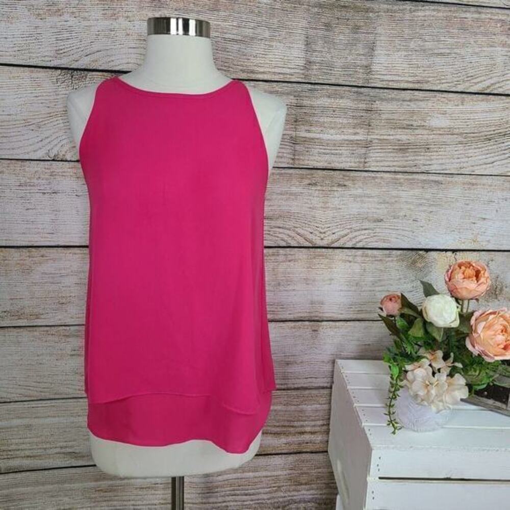 5/$25 Cynthia Rowley Bright Pink Sleeveless Shell Top XS